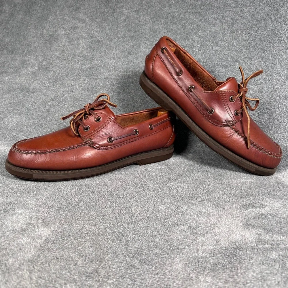 Hush Puppies Boat Shoes Leather Brown Mens 9 M Made in Brazil 511222